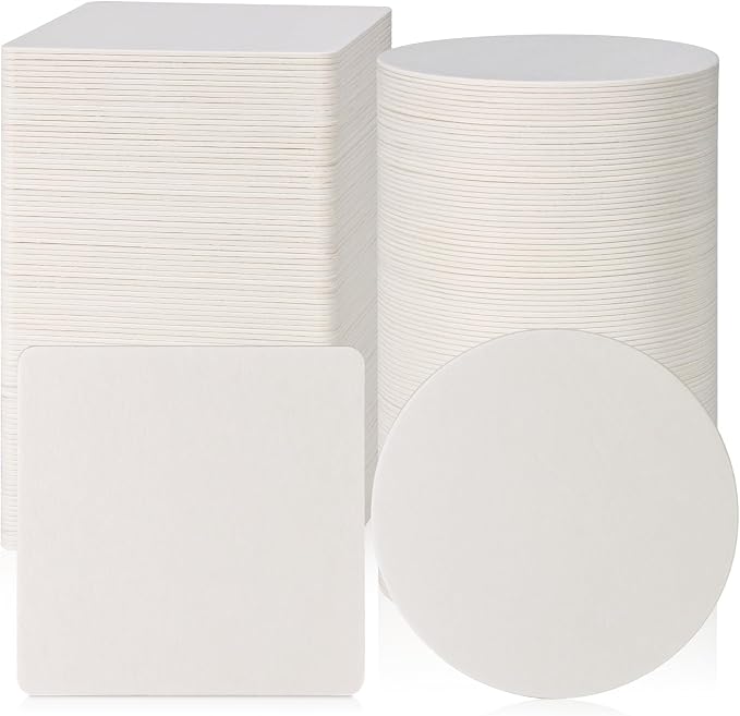 200 PCS Disposable Paper Coasters, Thickened 1.5mm 4 Inch Cardboard Blanks | by GOHDODD