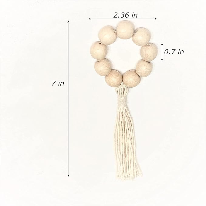 Handmade Napkin Ring with Wood Beads & Jute Twine - Image 2