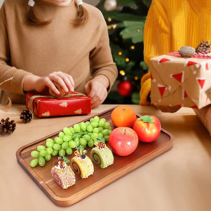 Large Wooden Tray for Party Food Charcuterie Boards Wood Serving Platters | - Image 3