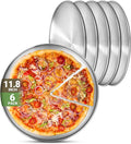Stainless Steel Plates, 6 Pack 11.8 inch 304 Metal Food Serving Plate Set by Offiper
