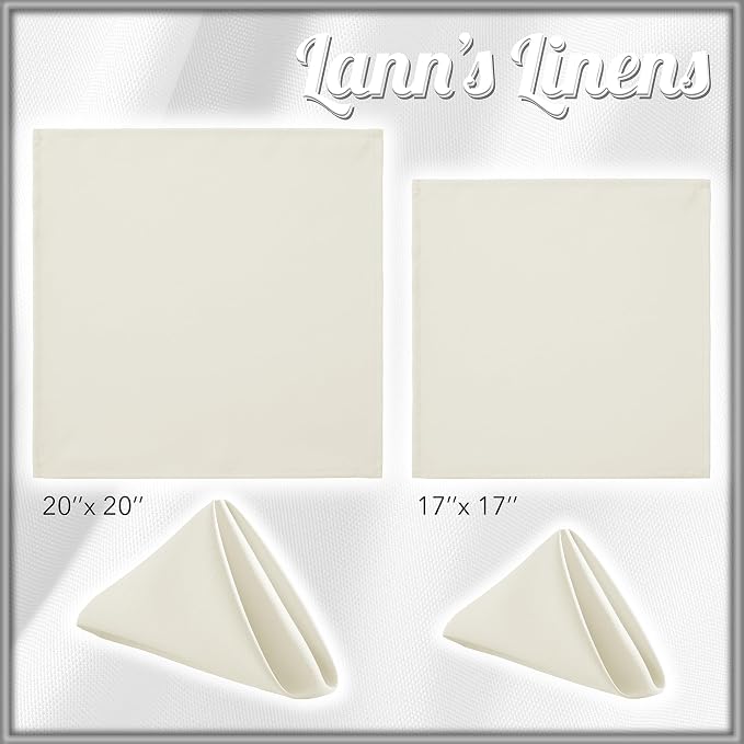 Lann's Linens Set of 12 Cloth Dinner Napkins, 20-inch Polyester Napkins - Image 8