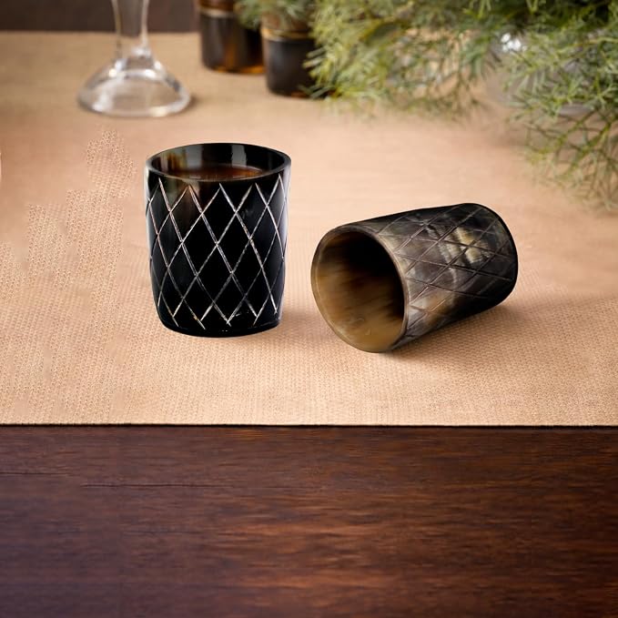 Handicrafts Home Viking Horn Shot Glasses Set of 12, Rustic Viking Drinkware - Image 7