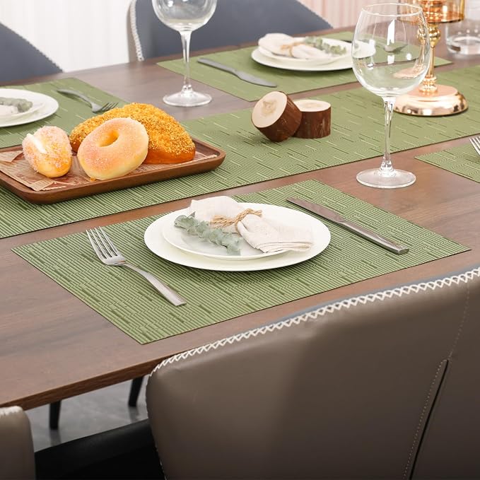 Myir JUN Placemats Set of 8 Kitchen and Dining Table Placemats | Vinyl - Image 4