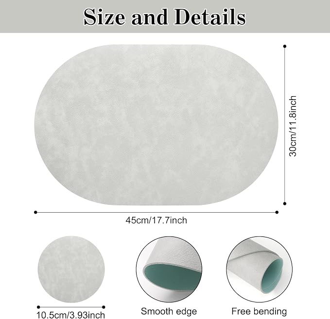 Faux Leather Placemats Set of 6 - Image 2