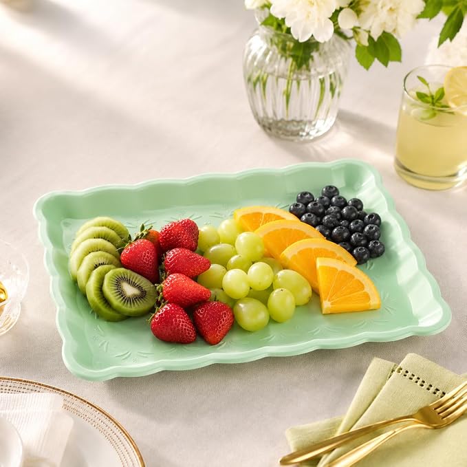 6 Pack Light Green Plastic Serving Trays - Image 2