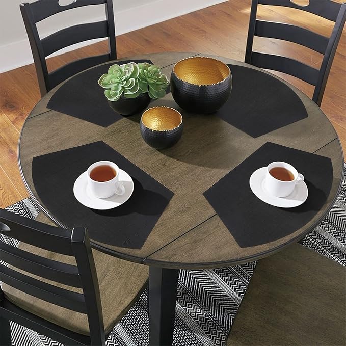 SHACOS Small Round Table Placemats Wedge Placemat Set of 4 Non Slip Heat - Image 7