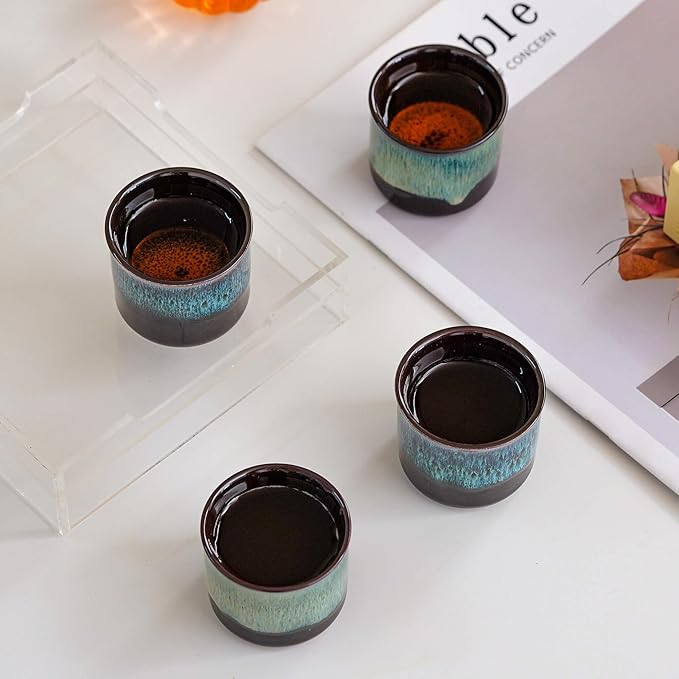 Espresso Cups Set of 2, Ceramic Espresso Cups, Expresso Shots Cups, 2.5oz Tea - Image 3