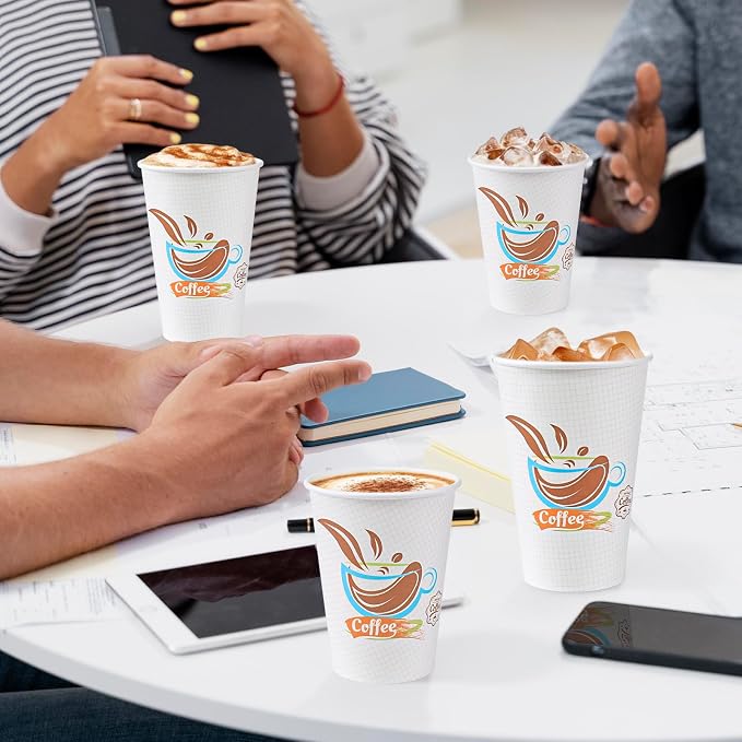 Lamosi 500 Pack 12 oz Coffee Cups, Disposable Paper Cups No Lids | Leakproof - Image 5