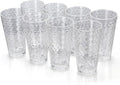 BPA-Free Plastic Tumblers 8 Pack | Reusable Dishwasher Safe | Stackable by AKMQYM