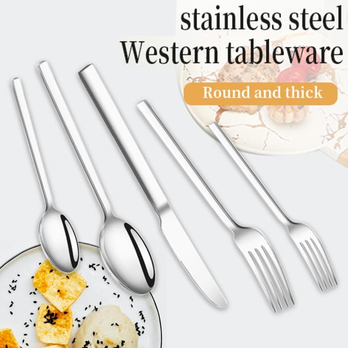 Silverware Set, 20-Piece Forged Novelty Flatware Cutlery Utensil Set Premium - Image 9