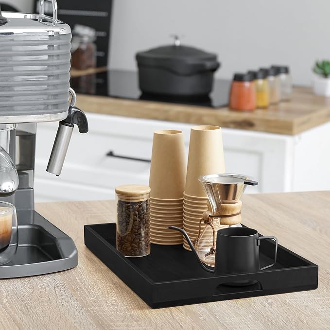 17 Inch Wood Serving Tray with Handles - Image 7