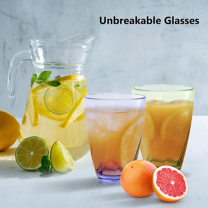 Topsky 12-ounce Plastic Water Tumblers | Set of 4 Colorful Unbreakable Drinking - Image 5