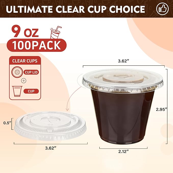 YEEHAW 9 oz 100 Pack Clear Plastic Cups - Image 2