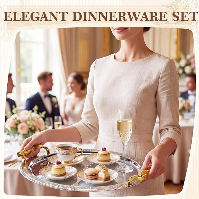 3 Pack Metal Serving Trays - Image 6