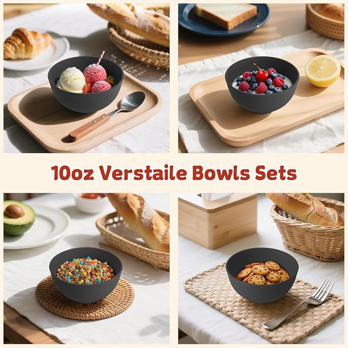 Handy Wheat Straw Bowls Set of 6, Unbreakable Ice-Cream Bowls Sets - Image 4