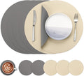 Myir JUN 15 Inches Round Placemats Set of 6 Faux Leather Place Mats | by MyirJUN