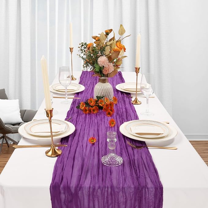 12 Pack Purple Cheesecloth Table Runner 10Ft Gauze Cheese Cloth Table Runner - Image 3