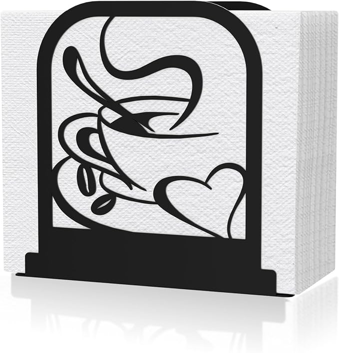 Modern Standing Napkin Holder for table, Coffee time Theme Style Napkin Holder by Hounahha