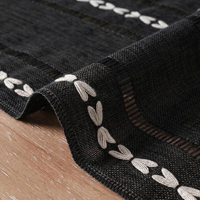 Artoid Mode Black Rustic Cotton Linen Table Runner, Seasonal Halloween - Image 5