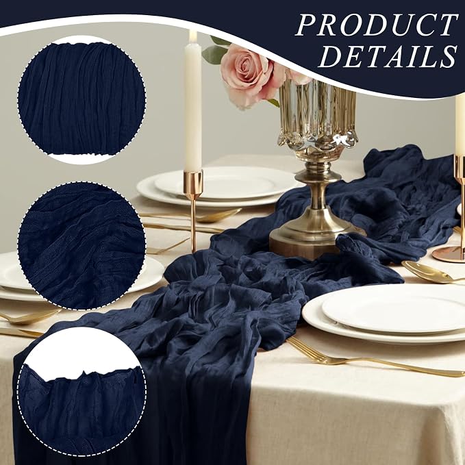 12 Pack Cheesecloth Table Runner 10Ft Christmas Gauze Boho Table Runners - Image 3