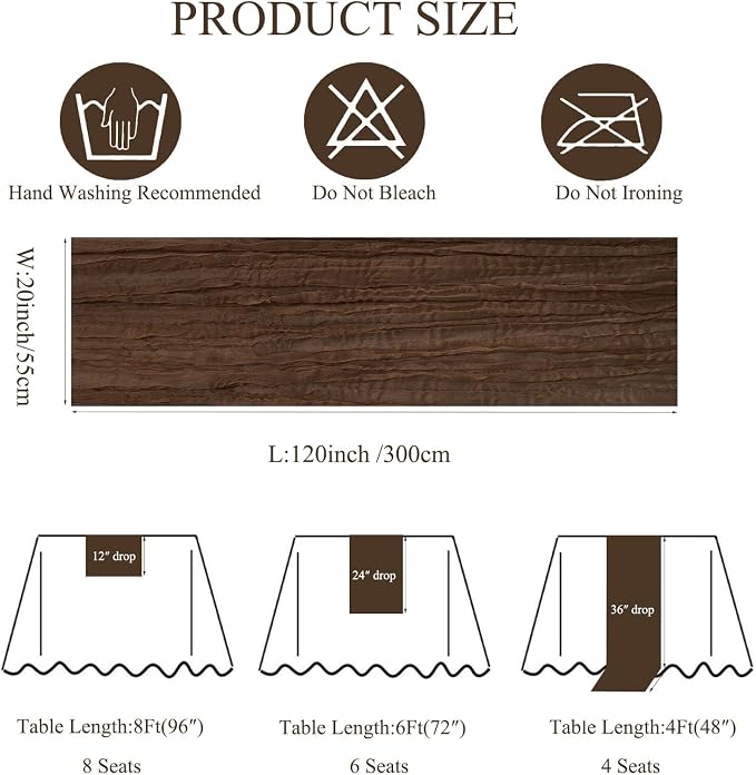 12Pack Brown Cheesecloth Table Runner 20x120 inch Gauze Table Runner | Brown - Image 4