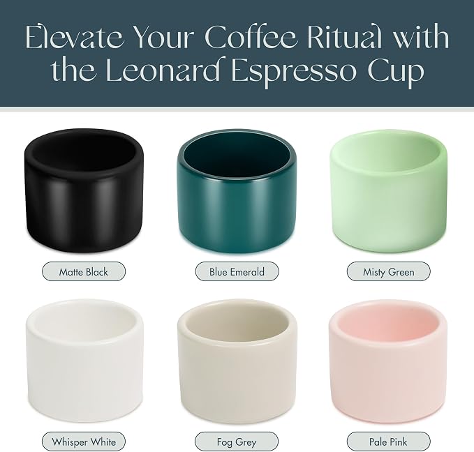 Folk Ceramics Leonard Ceramic Espresso Cups, Misty Green, Double Walled - Image 3