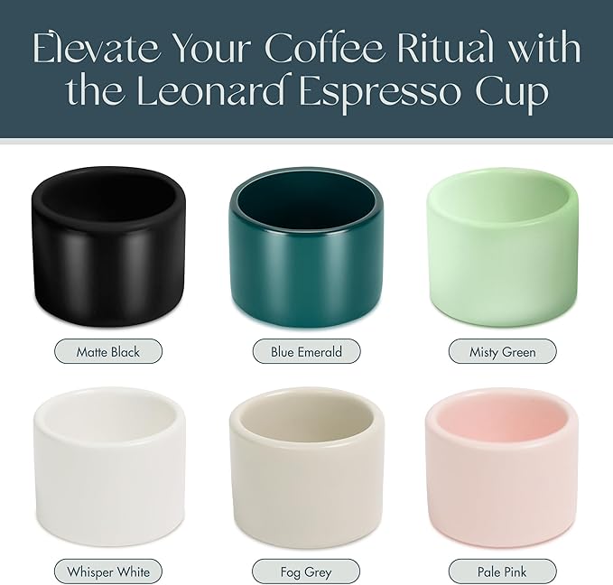 Folk Ceramics Leonard Ceramic Espresso Cups, Thick Walled, Handleless, - Image 3