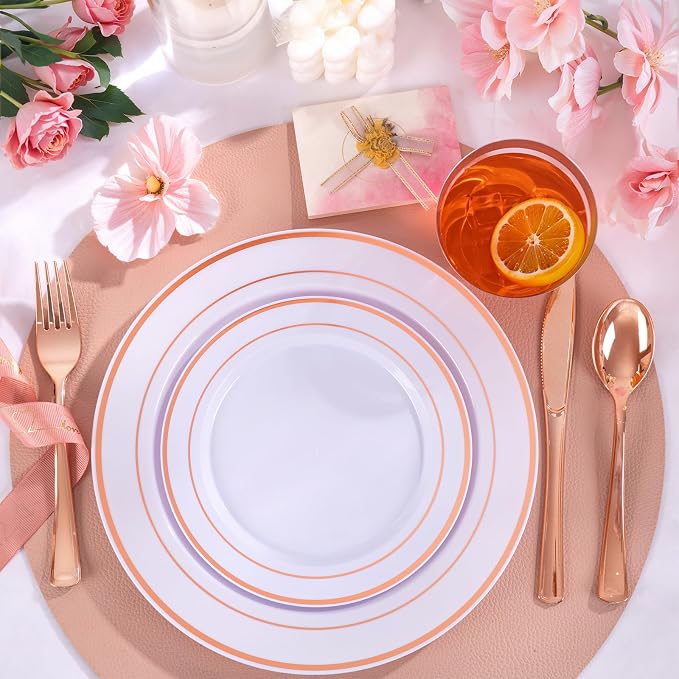 WELLIFE Rose Gold Plates, cups and silverware - Image 4