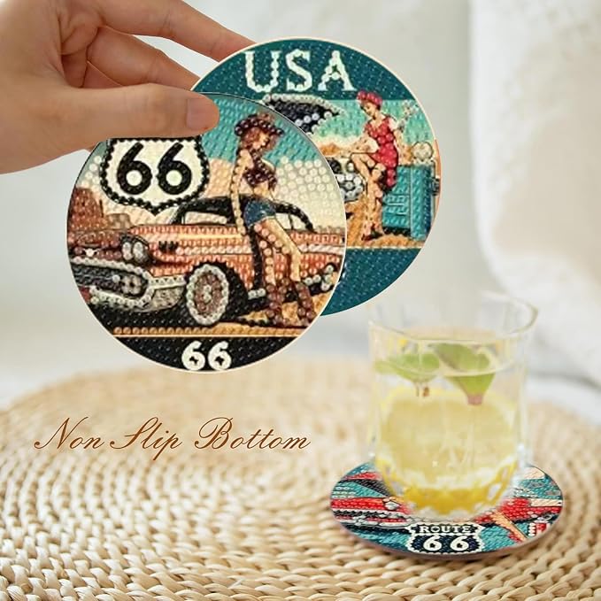 Mrnsiet 8 Pcs Car Diamond Art Coasters Kits - Image 5