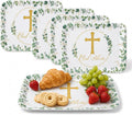 Vesici 4 Pack Eucalyptus God Bless Melamine Serving Trays, 13 x 10 Inch by Vesici