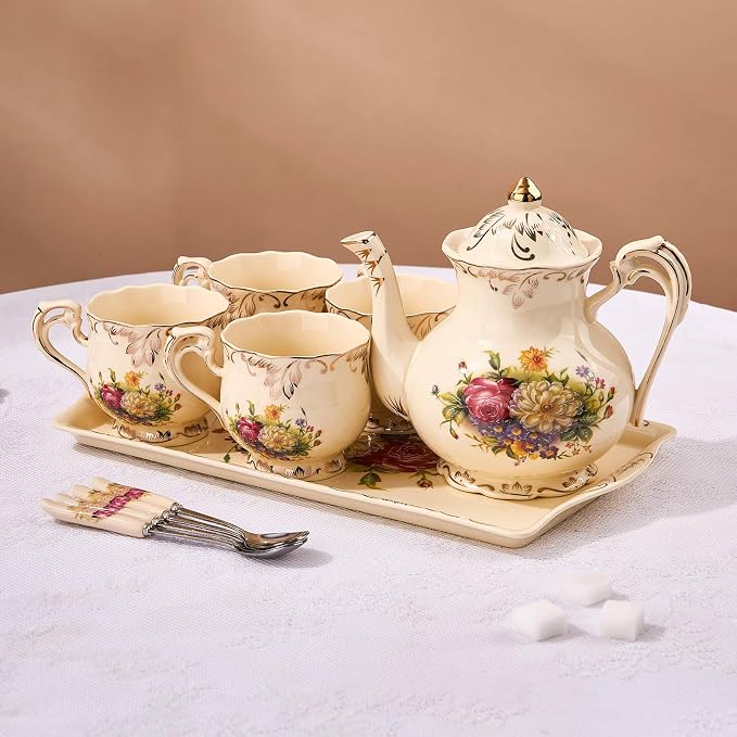 YOLIFE Ceramic Serving Tray, Flowering Shrubs 13.5 x 7.5 inch | Ivory Vintage - Image 7