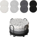 Drink Coasters Set of 8 with Holder, Cotton Woven | Absorbent cotton woven by Unknown