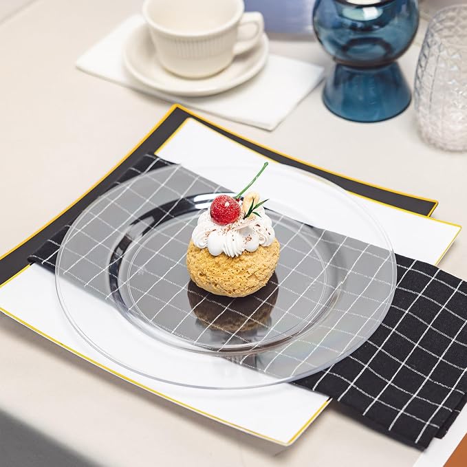 100PCS Clear Plastic Plates Disposable, 10.25" Heavy Duty Dinner Plates | - Image 4