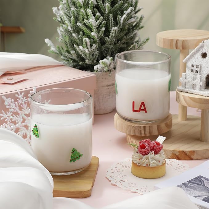 SiliFine 2 PCS Fa La Icon Juice Glasses - 14oz Christmas Tree Stemless Wine - Image 4