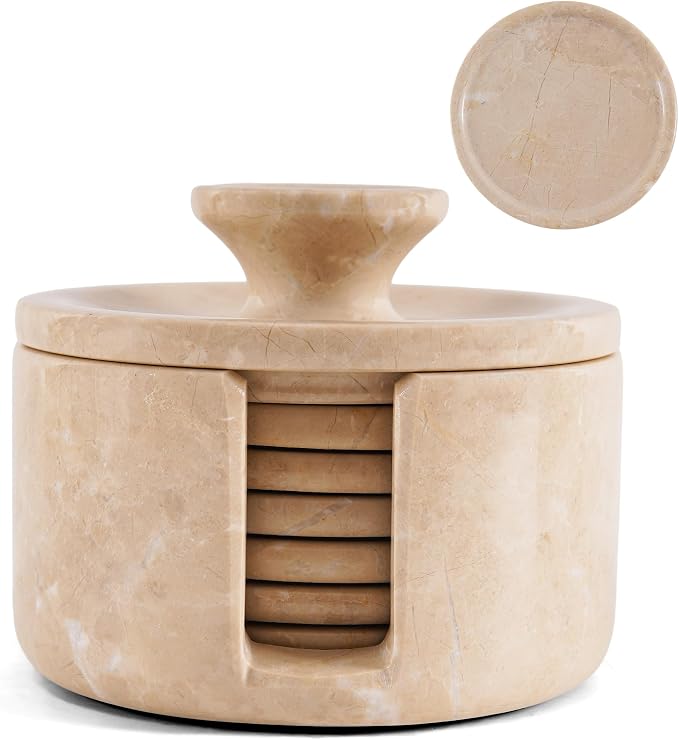 Beige Marble Coasters Set of 6 by HomePage