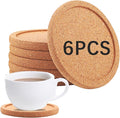 6 PCS Cork Coasters with Lip, Reusable with Lips Set Extra Thick Perfect by Anpuimult