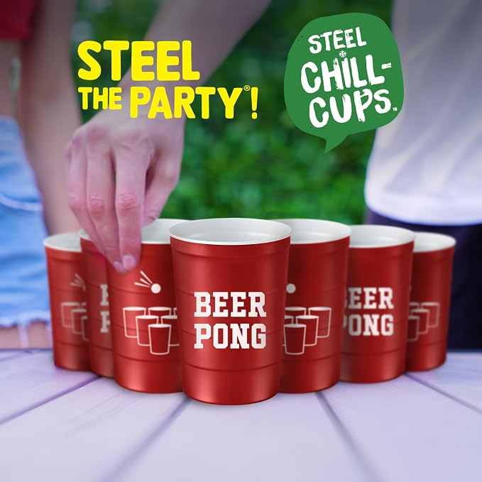 Steel Chill Cups 16 oz. Durable & Reusable Party Cups, Beer Pong, 100% - Image 7