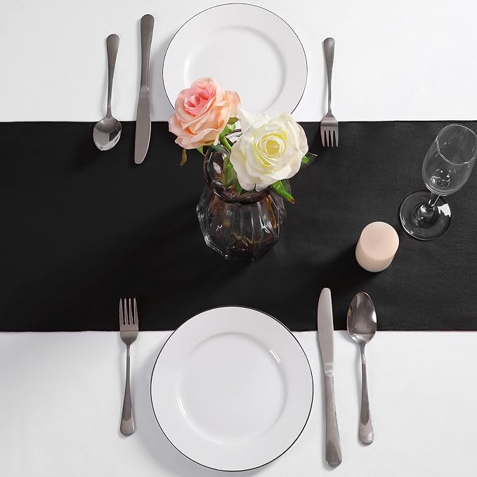 Manyshofu Black Satin Table Runner 12x108 - Image 8