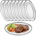 8 Pack Stainless Steel Oval Platter, Sturdy Oval Food Serving Trays Decorative by Unknown