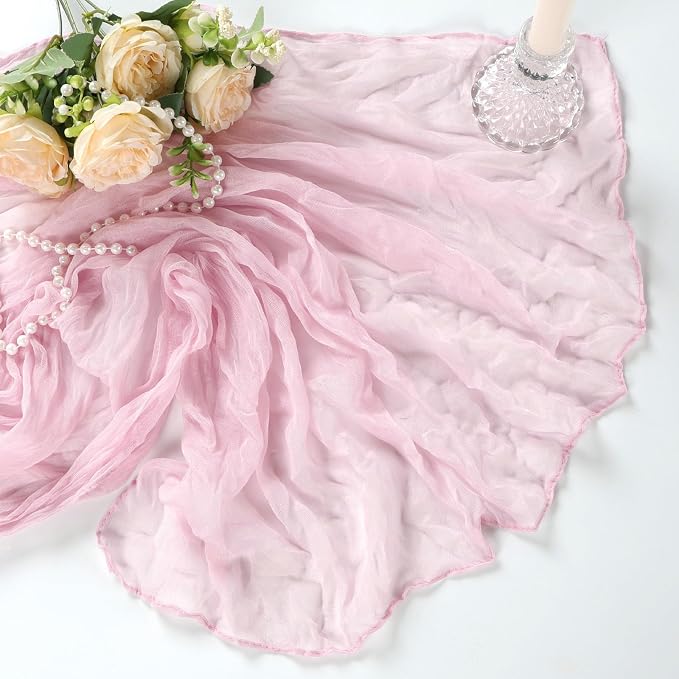 6 Pack Pink Table Runner Cheesecloth 10Ft Gauze Cheese Cloth Table Runner - Image 7