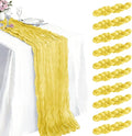 10 Pack Yellow Cheesecloth Table Runner 21 x 120 Inch Boho Gauze Sheer Table by Unknown