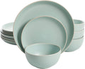 Gibson Home Rockaway Dinnerware, Teal Matte, Service by GibsonHomewares