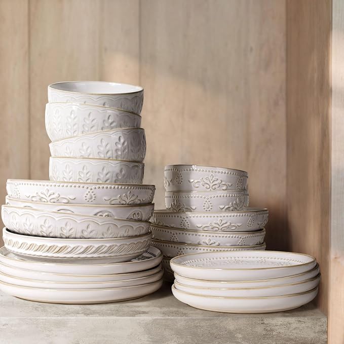 Pasta Bowls, 50oz Large Salad Serving Bowls, 9.75'' Plates Bowls Set of 4 - Image 8