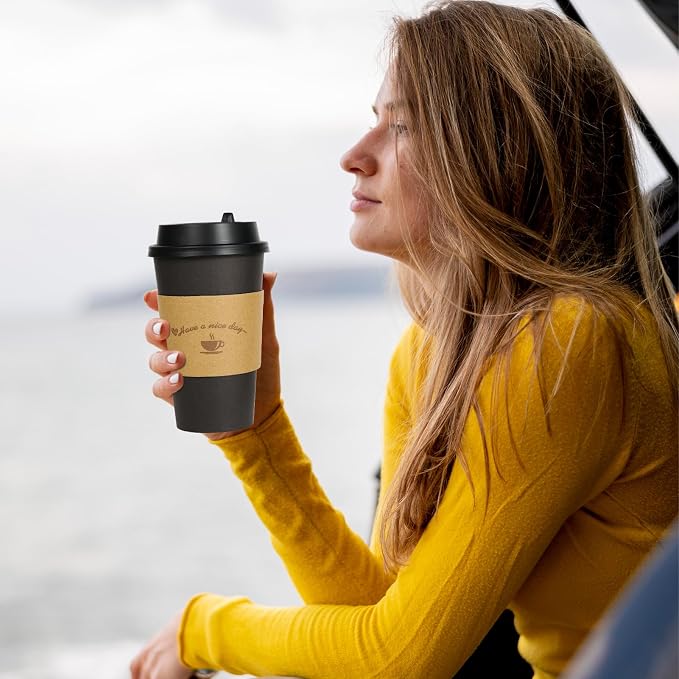 LITOPAK 500 Pack 16 oz Disposable Coffee Cups, Including cups, suitable - Image 6