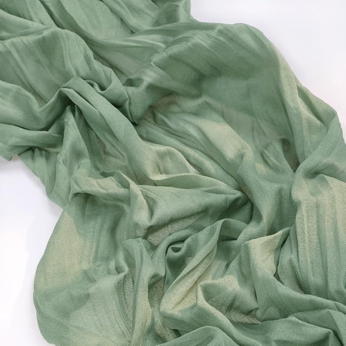 2 Pack Sage Green Cheesecloth Table Runner 10ft Boho Gauze Centerpiece | - Image 5