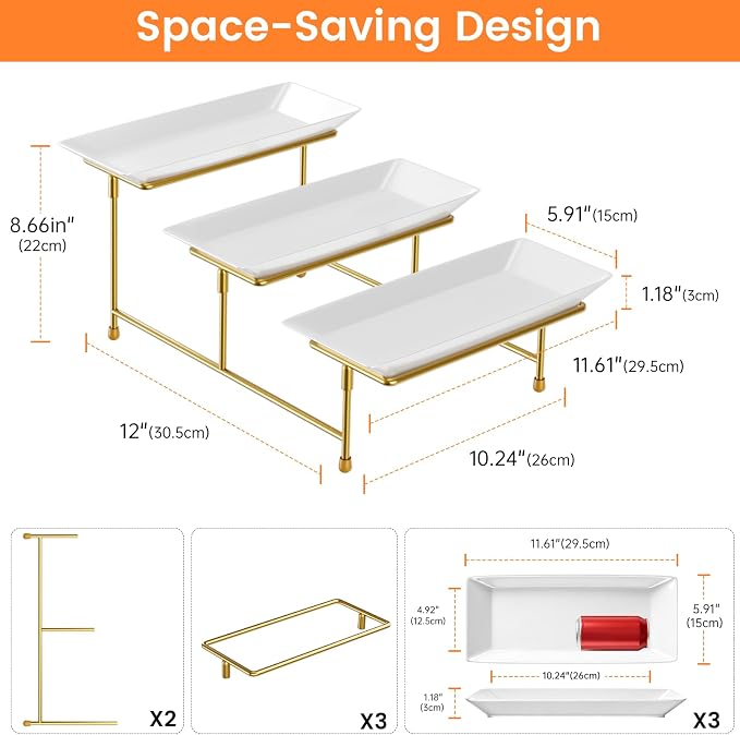 Abiglifty 3 Tier Serving Tray, Tiered Platter, Sturdy & Stable. - Image 2