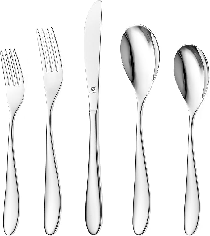 Silverware Set for 6 | 18/10 Stainless Steel Flatware Set | Mirror Finish by DANIALLI