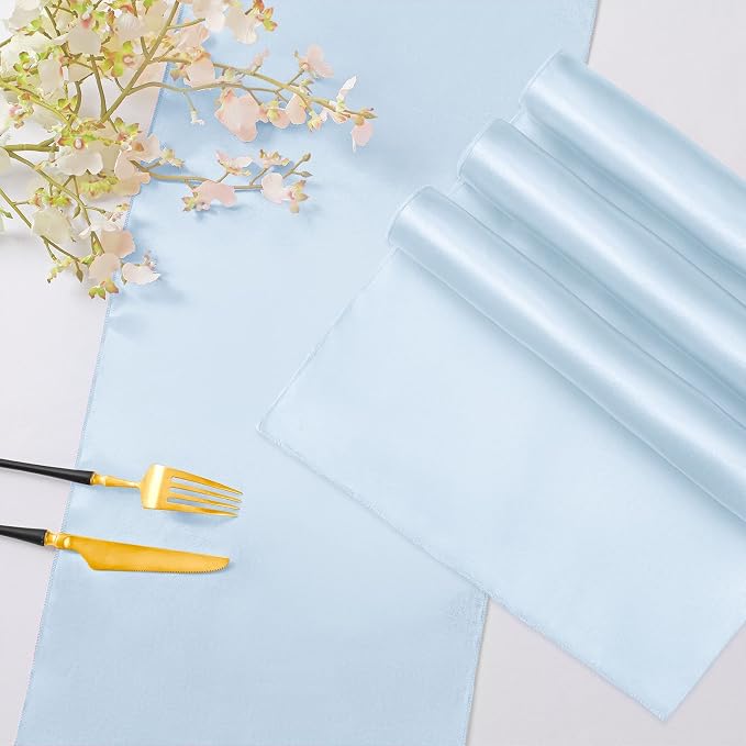 Horbaunal 6 Pack Satin Runners 12 x 108 Inch, Pale Blue | Bright Silky Smooth - Image 5