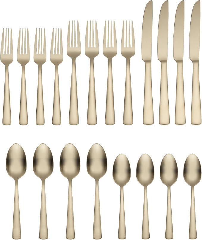 Oneida Aptitude Champagne Satin 20-Piece Silverware Set - Image 2
