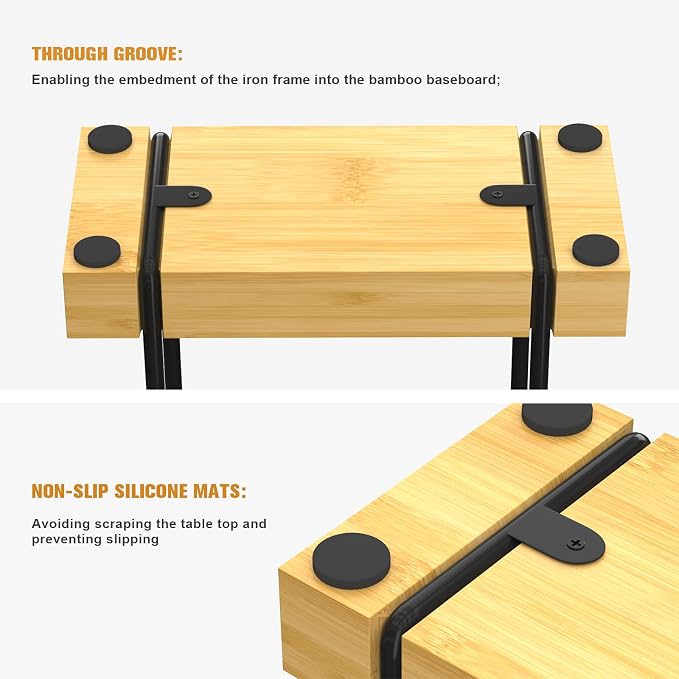 Wican Napkin Holder for Table, Bamboo Iron Standing Napkin Dispenser | Kitchen - Image 6